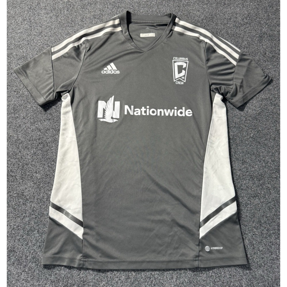 Adidas Columbus Crew SC Soccer Jersey Men's M‎ Gray Nationwide MLS AEROREADY